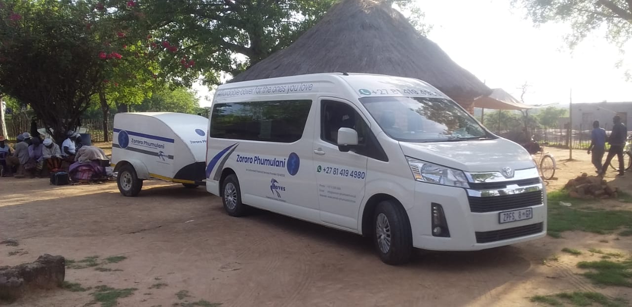 Zororo Phumulani’s branded white high-roof Quantum and matching trailer